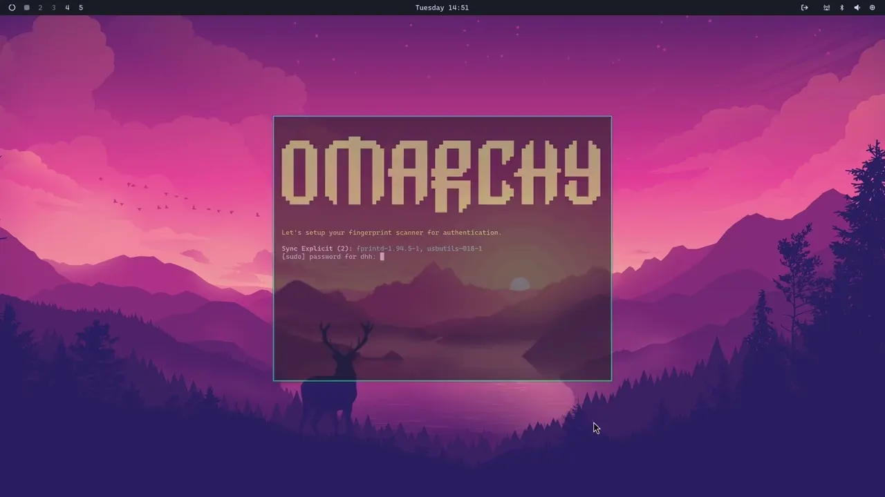 Omarchy desktop with Hyprland